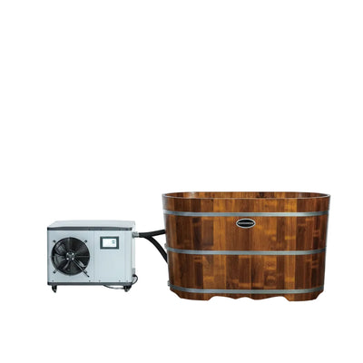 Woodbridge 54" Indoor Cold Plunge Tub W/ 1.3 HP White Chiller – Rapid Cooling & Heating, Ozone Sanitation, Filter Circulation System, Wifi-Enabled & Remote Control via APP, Insulated Tub Cover