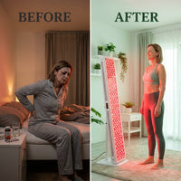 Red Light Therapy Full Body Panel, 480/630/660/810/830/850/1060Nm Blue Red near Infrared Light Device with 480 Dual Chip Clinical Grade Leds, Remote Control, Timer for Face, Body, BO-2400 — Before & After