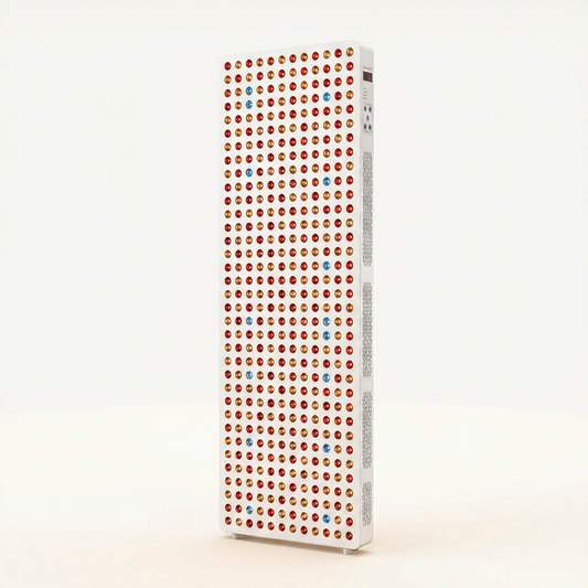 Red Light Therapy Full Body Panel, 480/630/660/810/830/850/1060Nm Blue Red near Infrared Light Device with 480 Dual Chip Clinical Grade Leds, Remote Control, Timer for Face, Body, BO-2400 — Studio Shot