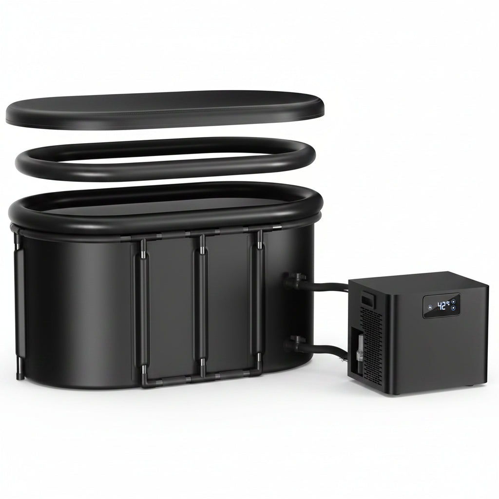 Ice Bath Chiller & Cold Plunge Tub Bundle, 1/3HP Cold Plunge Chiller with Built-In Pump & Filter, 148Gal Insulated Ice Bath Tub for Cold Therapy, Recovery, Muscle Relaxation & Wellness at Home